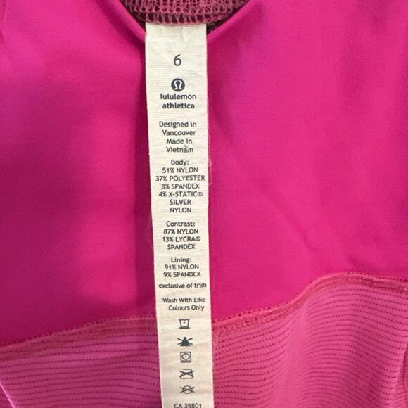 Lululemon‎ Women's Hustle and Bustle Tank Raspberry Glo Light Size 6 - Picture 4 of 7